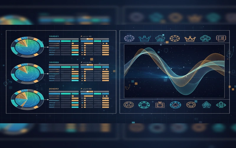 Casino analytics dashboard showing probability charts and SQL data tables