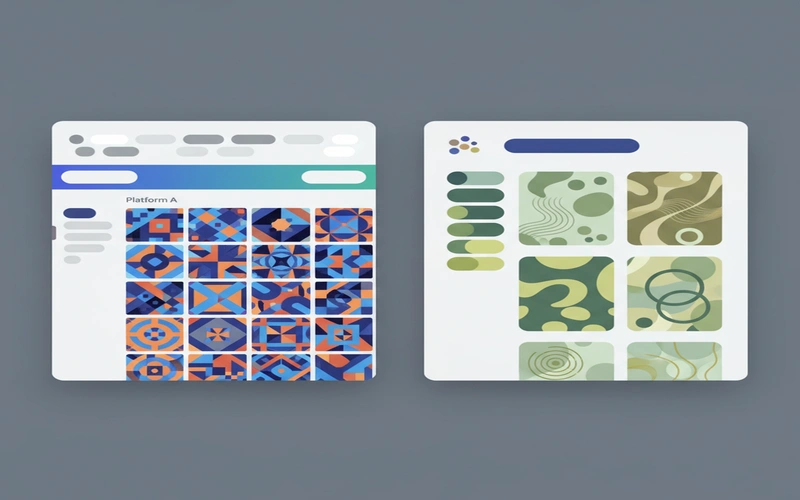 Side by side comparison of Udemy and Coursera platform interfaces showing course catalogs and navigation